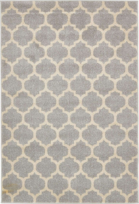 Light Gray 4' 1 x 6' 1 Trellis Rectangle Area Rug