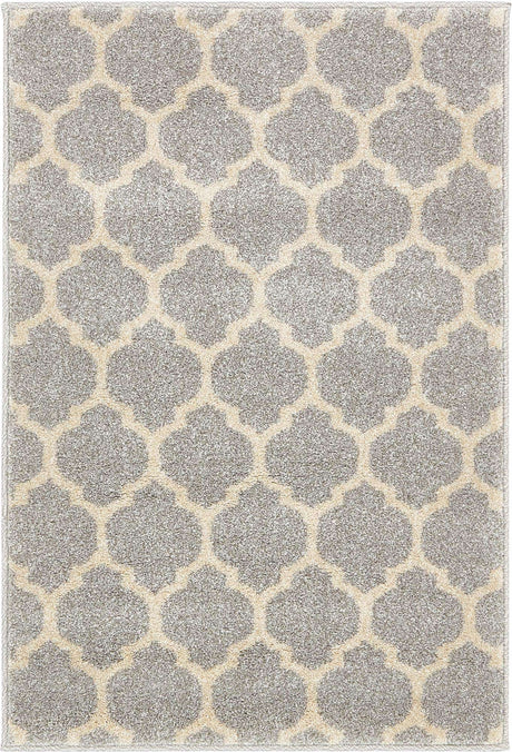 Light Gray 2' x 3' 1 Trellis Rectangle Area Rug