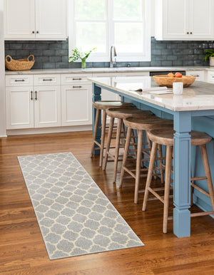 Light Gray 3' x 10' Trellis Runner Rug
