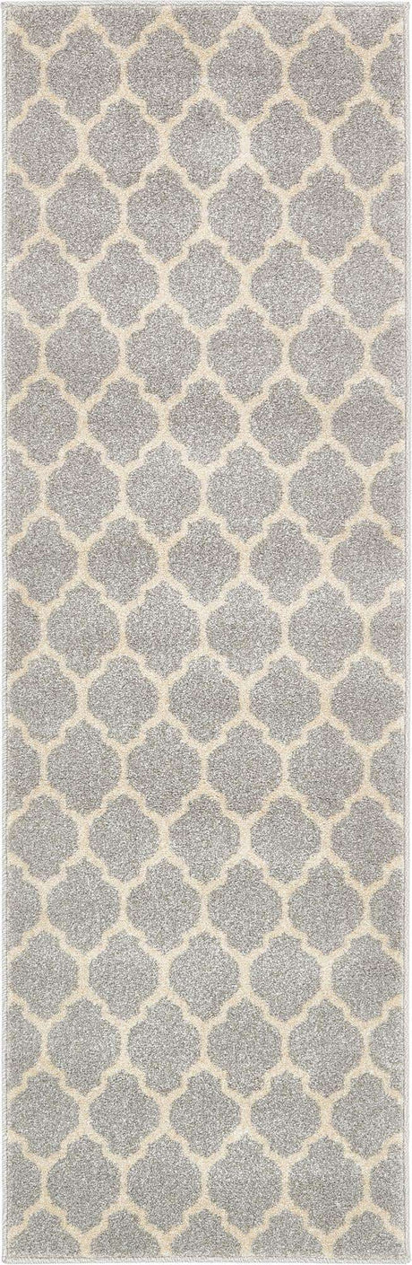 Light Gray 2' x 6' 1 Trellis Runner Area Rug