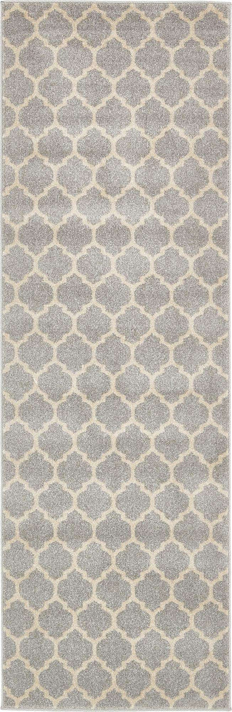 Light Gray 2' x 8' Trellis Runner Area Rug