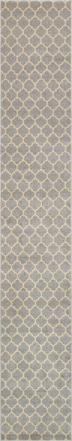 Light Gray 2' 7 x 16' 5 Trellis Runner Area Rug