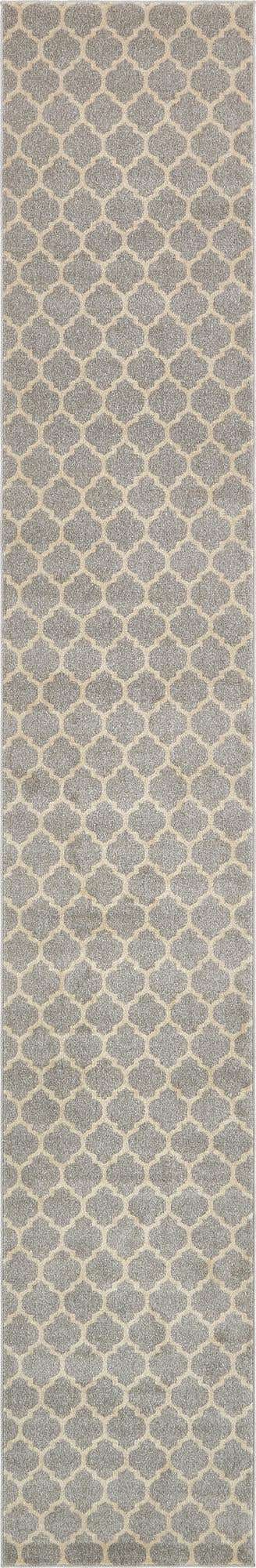 Light Gray 2' 7 x 16' 5 Trellis Runner Area Rug