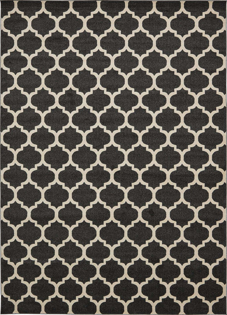 Black 10' x 14' 1 Trellis Rectangle Area Rug