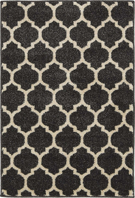 Black 2' x 3' 1 Trellis Rectangle Area Rug