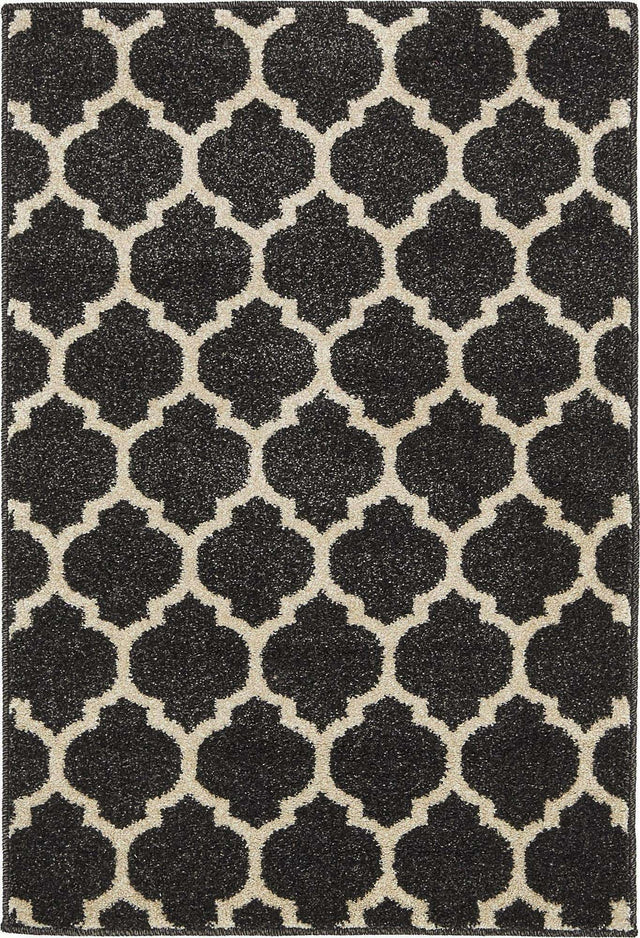 Black 2' x 3' 1 Trellis Rectangle Area Rug
