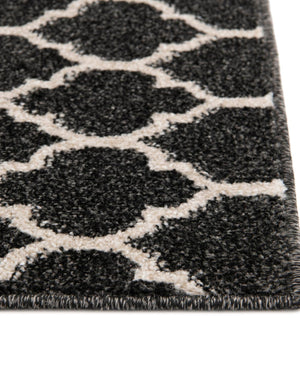 Black 10' x 10' Trellis Square Area Rug
