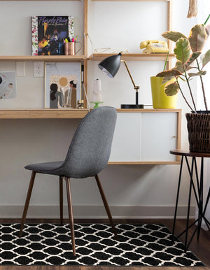 Black 2' 7 x 13' 1 Trellis Runner Area Rug