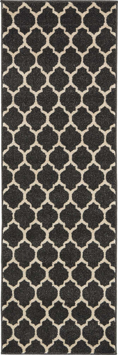 Black 2' x 6' 1 Trellis Runner Area Rug