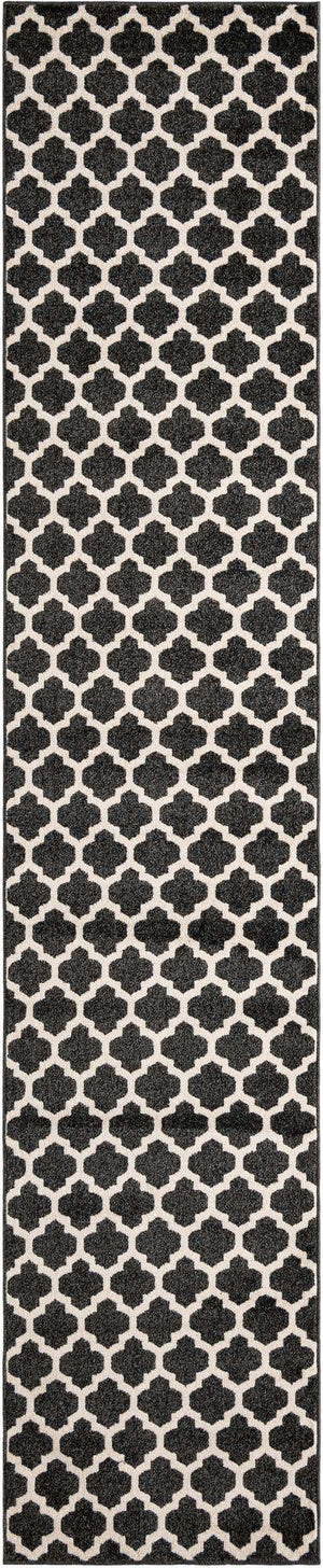 Black 2' 7 x 13' 1 Trellis Runner Area Rug