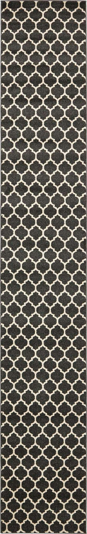 Black 2' 7 x 16' 5 Trellis Runner Area Rug