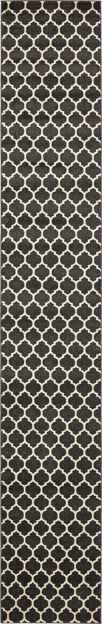 Black 2' 7 x 16' 5 Trellis Runner Area Rug