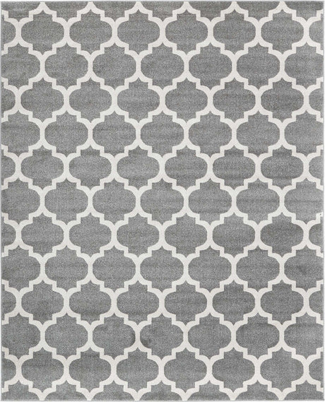 Dark Gray 7' 10 x 10' Trellis Rectangle Area Rug