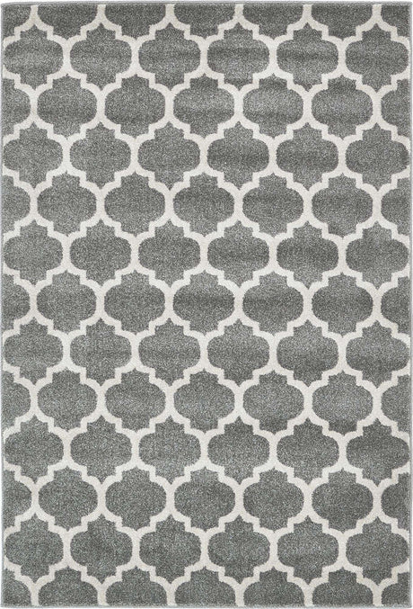 Dark Gray 4' 1 x 6' 1 Trellis Rectangle Area Rug