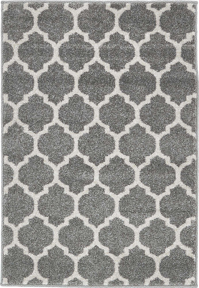Dark Gray 2' x 3' 1 Trellis Rectangle Area Rug