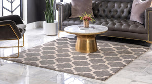 Dark Gray 6' 1 x 6' 1 Trellis Square Area Rug