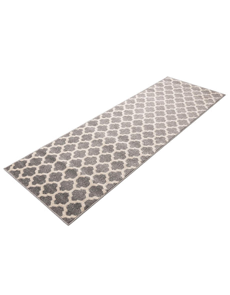 Dark Gray 2' 7 x 8' Trellis Runner Area Rug Geometric Modern Unique Durable Easy Clean Carpet for Contemporary Interior Design for Sale at Rug Engine