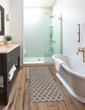 Dark Gray 2' 7 x 19' 8 Trellis Runner Area Rug