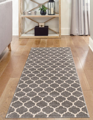 Dark Gray 2' 7 x 13' 1 Trellis Runner Area Rug