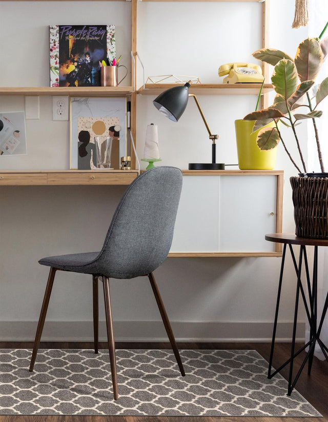 Dark Gray 2' 7 x 10' Trellis Runner Area Rug