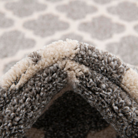Dark Gray 2' 7 x 8' Trellis Runner Area Rug Geometric Modern Unique Durable Easy Clean Carpet for Contemporary Interior Design for Sale at Rug Engine