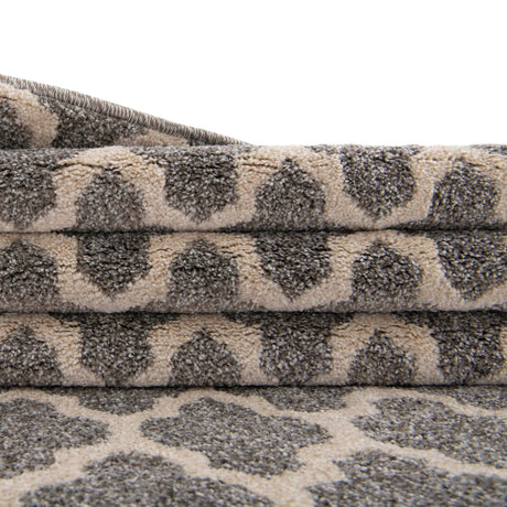 Dark Gray 2' 7 x 8' Trellis Runner Area Rug Geometric Modern Unique Durable Easy Clean Carpet for Contemporary Interior Design for Sale at Rug Engine