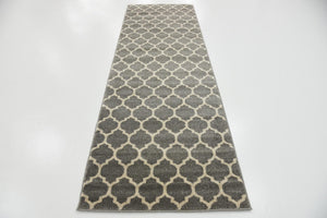 Dark Gray 2' 7 x 8' Trellis Runner Area Rug