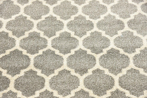 Dark Gray 2' 7 x 8' Trellis Runner Area Rug