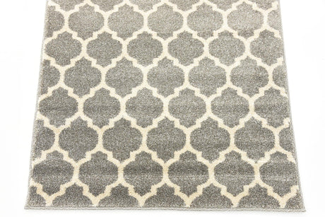 Dark Gray 2' 7 x 8' Trellis Runner Area Rug Geometric Modern Unique Durable Easy Clean Carpet for Contemporary Interior Design for Sale at Rug Engine