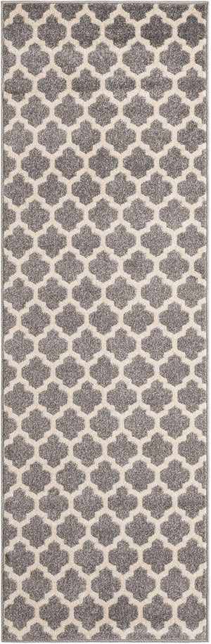 Dark Gray 2' 7 x 8' Trellis Runner Area Rug