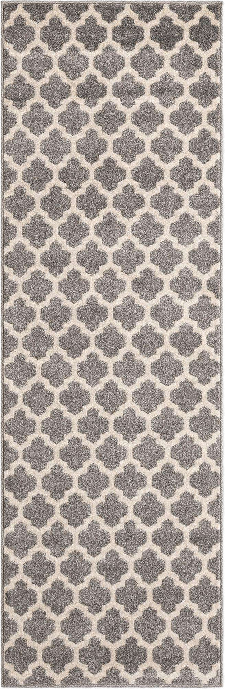 Dark Gray 2' 7 x 8' Trellis Runner Area Rug