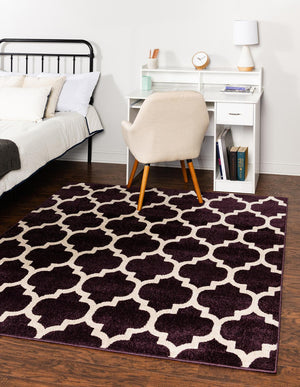 Purple 6' 1 x 6' 1 Trellis Square Rug