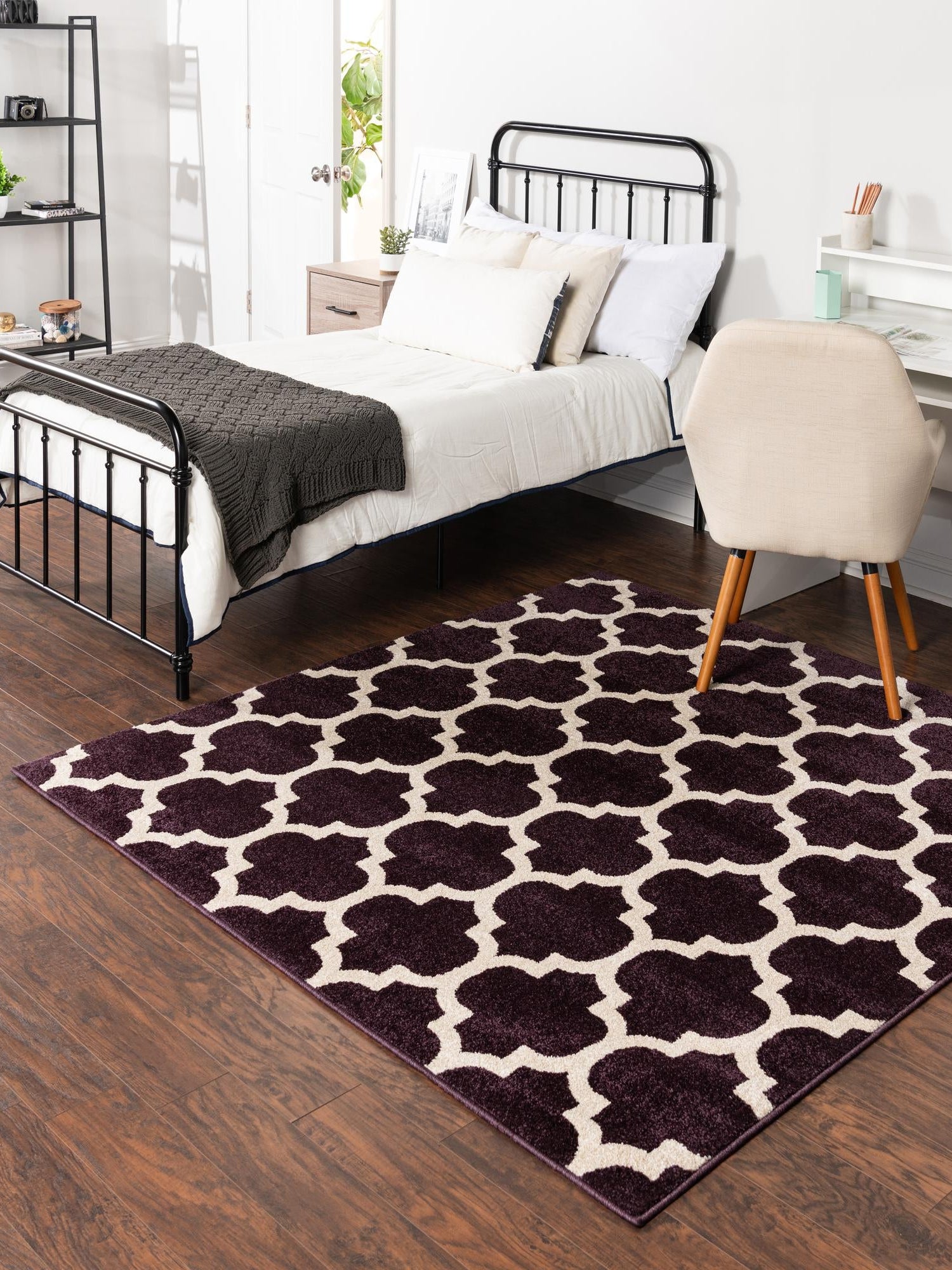Purple 10' x 10' Trellis Square Area Rug
