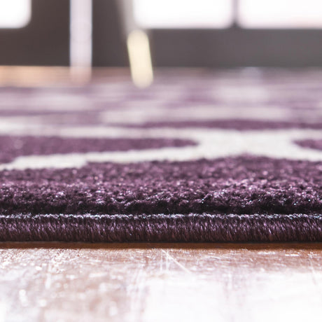 Purple 10' x 10' Trellis Square Area Rug Geometric Modern Unique Durable Easy Clean Carpet for Contemporary Interior Design for Sale at Rug Engine