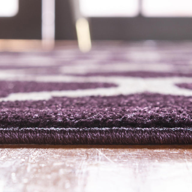 Purple 10' x 10' Trellis Square Rug