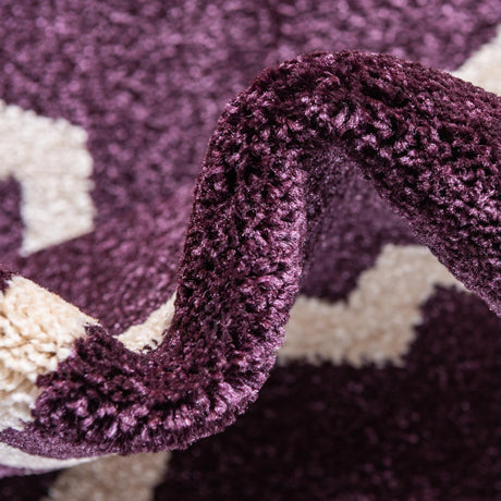 Purple 6' 1 x 6' 1 Trellis Square Area Rug Geometric Modern Unique Durable Easy Clean Carpet for Contemporary Interior Design for Sale at Rug Engine