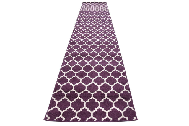 Purple 2' 7 x 13' Trellis Runner Area Rug