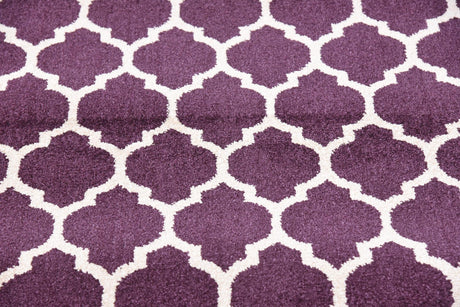Purple 2' 7 x 13' Trellis Runner Area Rug Geometric Modern Unique Durable Easy Clean Carpet for Contemporary Interior Design for Sale at Rug Engine