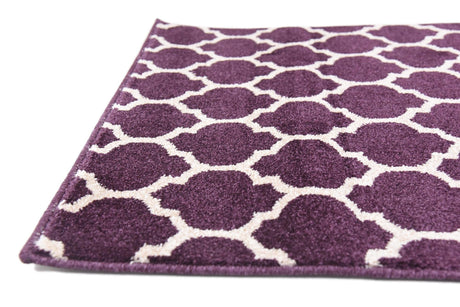 Purple 2' 7 x 13' Trellis Runner Area Rug Geometric Modern Unique Durable Easy Clean Carpet for Contemporary Interior Design for Sale at Rug Engine