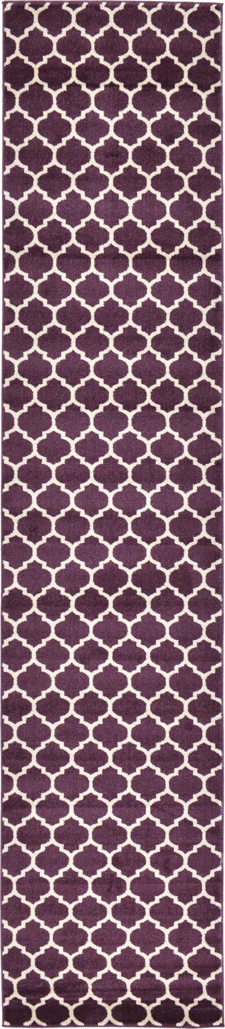 Purple 2' 7 x 13' Trellis Runner Area Rug