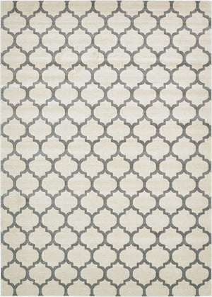 Beige and Gray 10' x 14' 1 Trellis Rectangle Area Rug