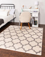 Beige and Gray 10' x 10' Trellis Square Area Rug Geometric Modern Unique Durable Easy Clean Carpet for Contemporary Interior Design for Sale at Rug Engine