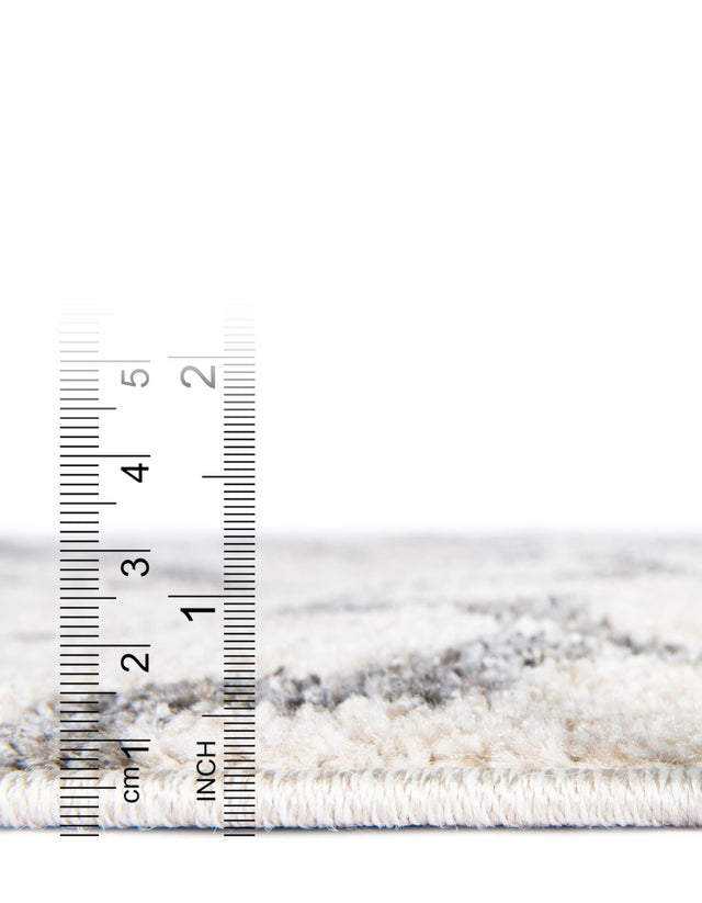 Beige and Gray 10' x 10' Trellis Square Area Rug