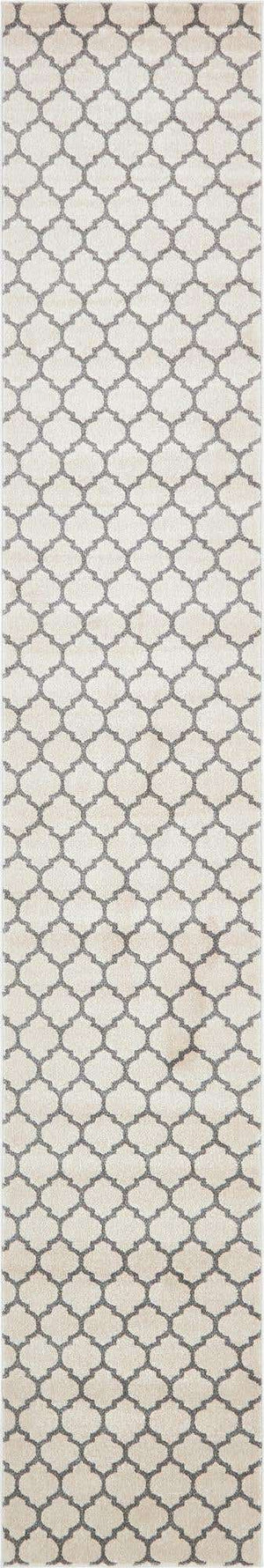 Beige and Gray 2' 7 x 16' 5 Trellis Runner Area Rug