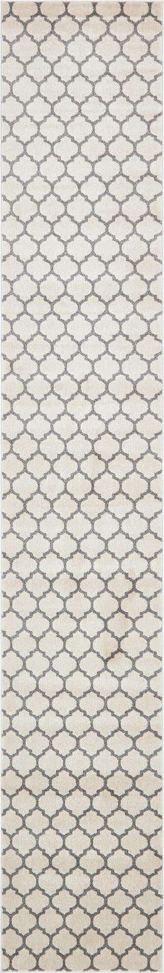 Beige and Gray 2' 7 x 16' 5 Trellis Runner Area Rug