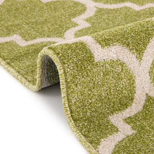 Light Green 7' 10 x 7' 10 Trellis Square Area Rug