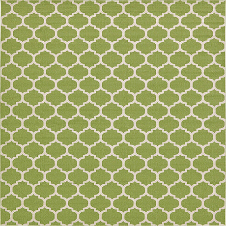 Light Green 7' 10 x 7' 10 Trellis Square Area Rug