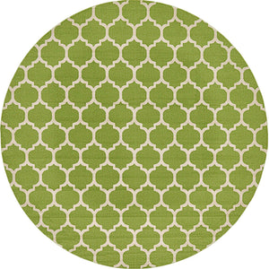 Light Green 10' x 10' Trellis Round Area Rug