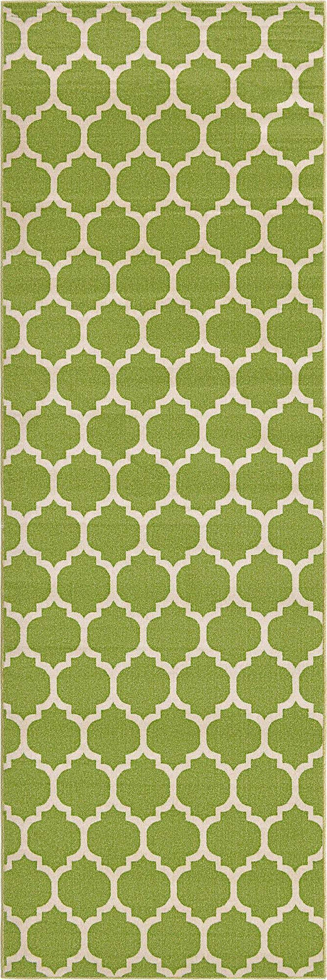 Light Green 2' 7 x 8' Trellis Runner Area Rug
