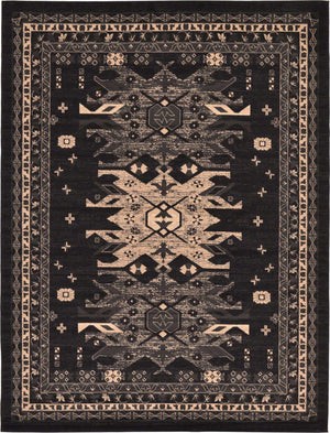 Black 9' x 12' Taftan Rectangle Area Rug